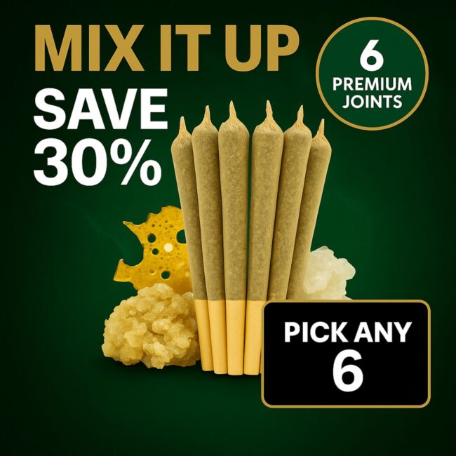 MIX IT UP - PREMIUM 1.5gr PRE-ROLL JOINTS - PICK ANY 6 - SAVE 30%