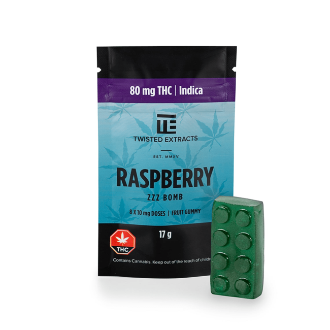 TWISTED EXTRACTS RASPBERRY ZZZ BOMB INDICA - (80mg THC)