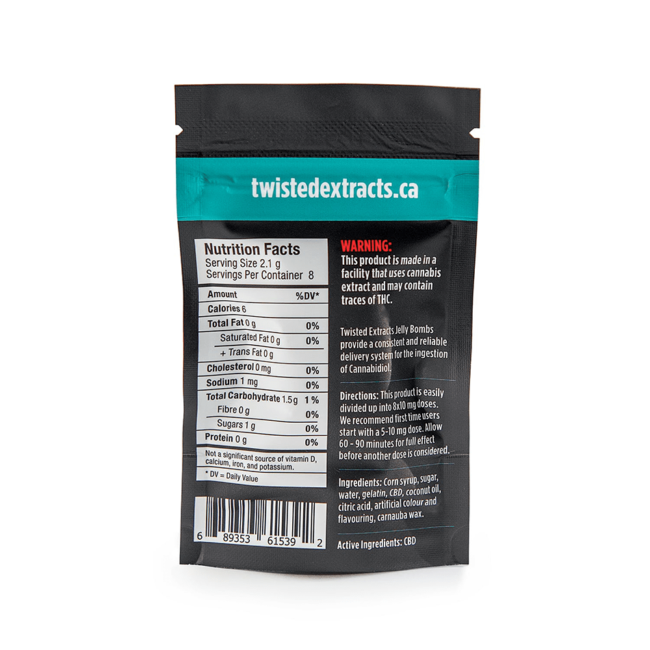 TWISTED EXTRACTS PEACH CBD JELLY BOMB - (80mg CBD) - Image 2