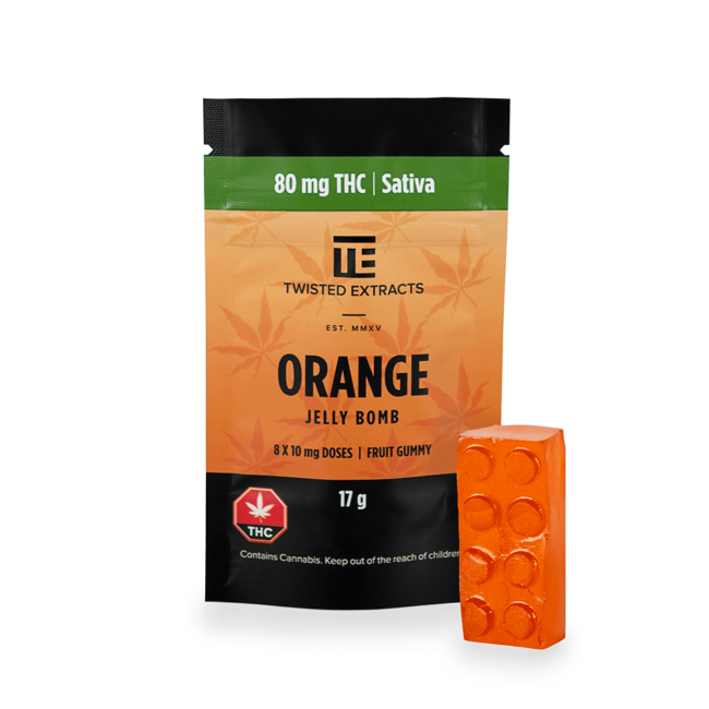 TWISTED EXTRACTS ORANGE JELLY BOMB SATIVA - (80mg THC)