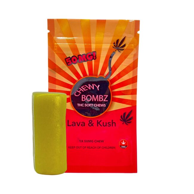 L&K CHEWY BOMBZ FRUIT CHEWS SINGLES (50mg THC) - LEMON