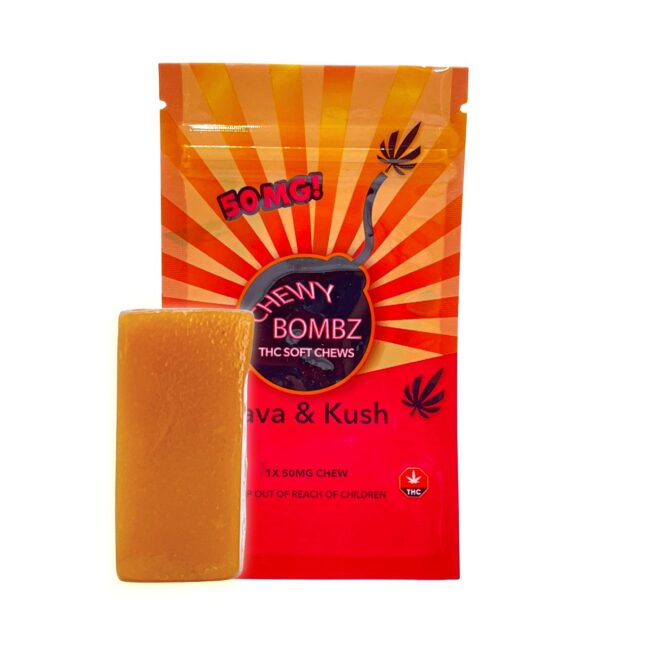 L&K CHEWY BOMBZ FRUIT CHEWS SINGLES (50mg THC) - ORANGE