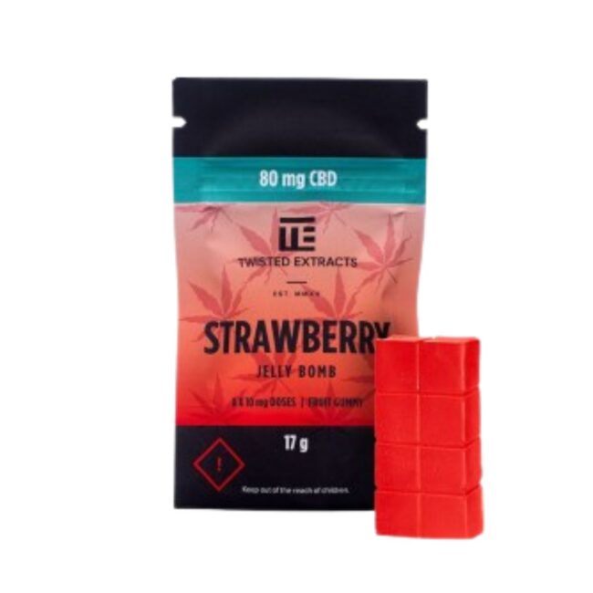 TWISTED EXTRACTS STRAWBERRY CBD JELLY BOMB - (80mg CBD)