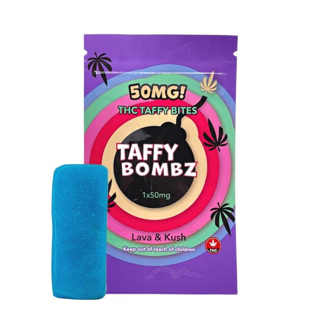 L&K TAFFY BOMBZ (50mg THC) - BLUE RASPBERRY
