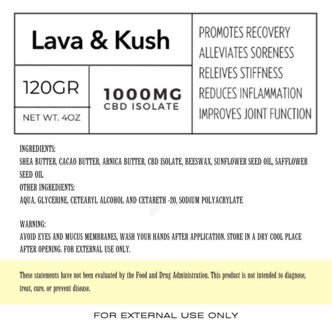 4oz - L&K CREAMY CBD BODY BUTTER - WITH ARNICA - FOR PAIN RELIEF (1000mg CBD) - Image 2