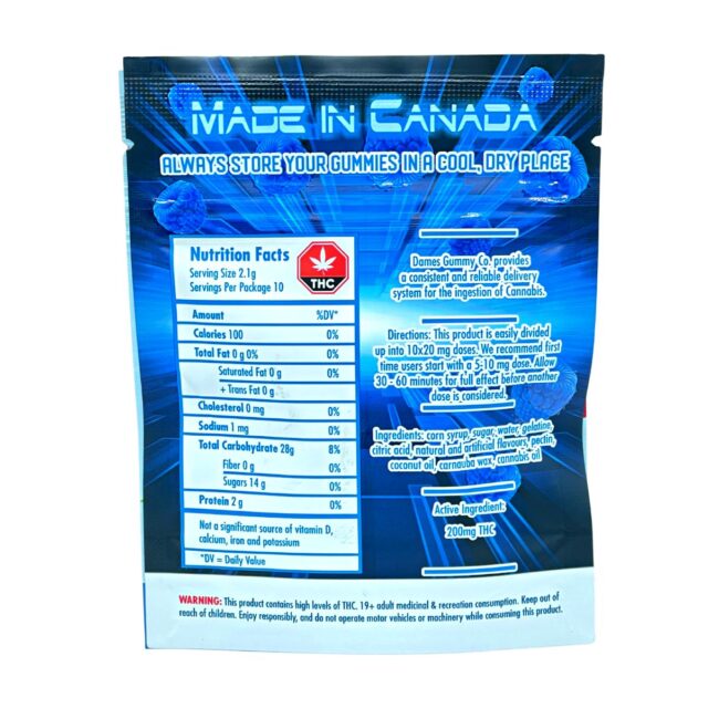 DAMES GUMMY CO - BLUE RASPBERRY 10/pk (200mg THC) - Image 2