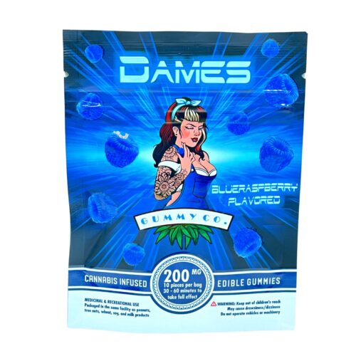 DAMES GUMMY CO - BLUE RASPBERRY 10/pk (200mg THC)