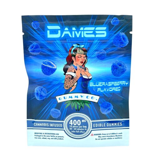 DAMES GUMMY CO - BLUE RASPBERRY 10/pk (400mg THC)