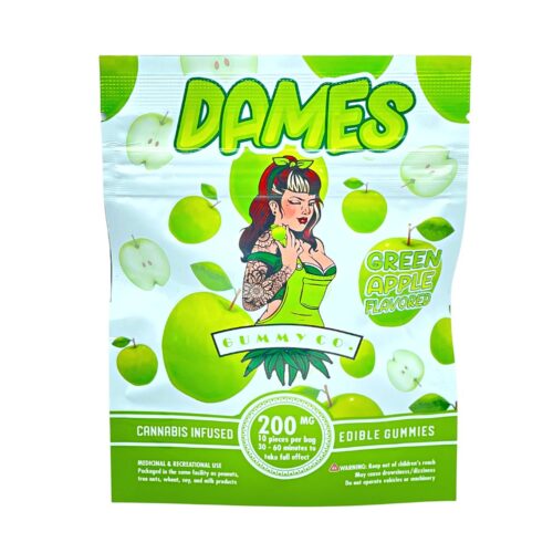 DAMES GUMMY CO - GREEN APPLE 10/pk (200mg THC)