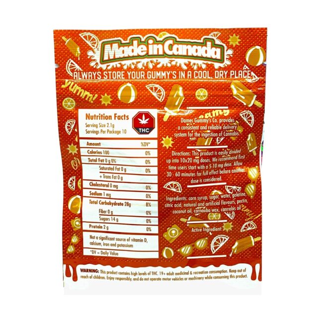 DAMES GUMMY CO - ORANGE CREAMSICLE 10/pk (200mg THC) - Image 2