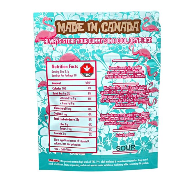 DAMES GUMMY CO - SOUR PIÑA COLADA 10/pk (200mg THC) - Image 2
