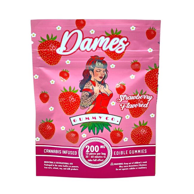 DAMES GUMMY CO - STRAWBERRY 10/pk (200mg THC)