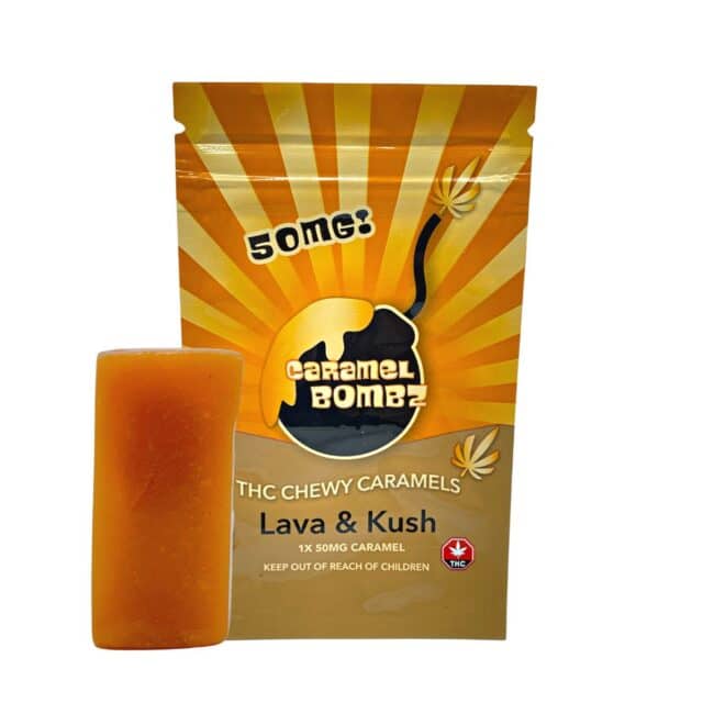 L&K CARAMEL BOMBZ SINGLE (50mg THC)