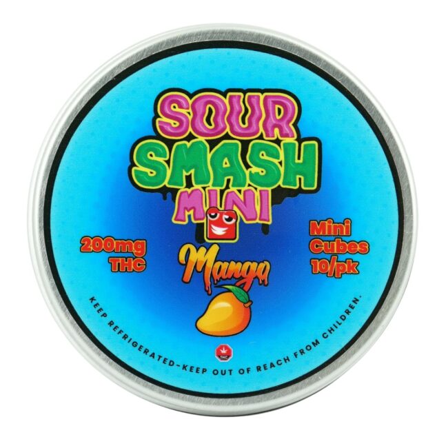 SOUR SMASH MINI CUBES - MANGO 10/pk (200mg THC) - Image 3