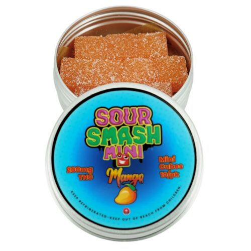 SOUR SMASH MINI CUBES - MANGO 10/pk (200mg THC)