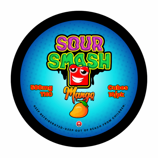 SOUR SMASH CUBES - MANGO 10/pk (500mg THC) - Image 2