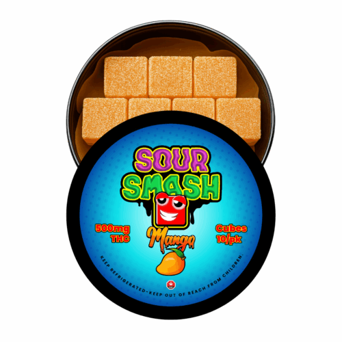SOUR SMASH CUBES - MANGO 10/pk (500mg THC)