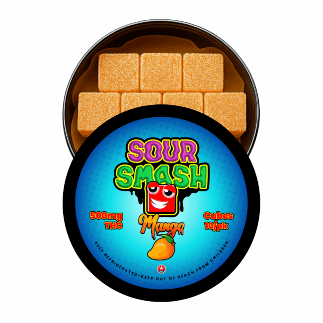 SOUR SMASH CUBES - MANGO 10/pk (500mg THC)