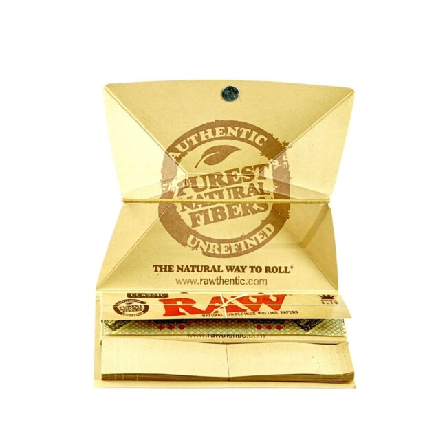 RAW CLASSIC ARTESANO KING SIZE SLIM PAPERS, TIPS, TRAY (32/pk)