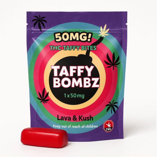 L&K TAFFY BOMBZ (50mg THC) - STRAWBERRY