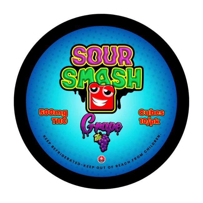 SOUR SMASH CUBES - GRAPE 10/pk (500mg THC) - Image 2
