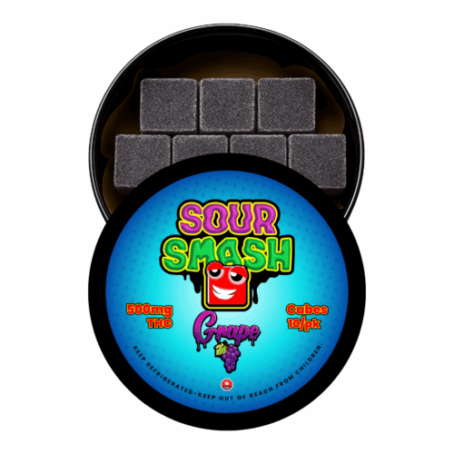 SOUR SMASH CUBES - GRAPE 10/pk (500mg THC)