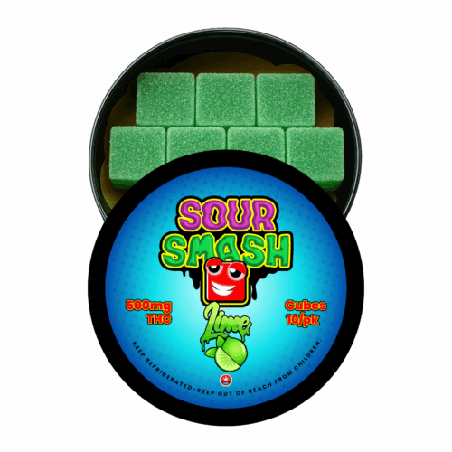 SOUR SMASH CUBES - LIME 10/pk (500mg THC)