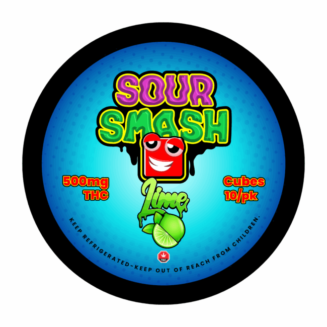 SOUR SMASH CUBES - LIME 10/pk (500mg THC) - Image 2