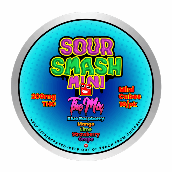SOUR SMASH MINI CUBES - THE MIX 10/pk (200mg THC) - Image 3