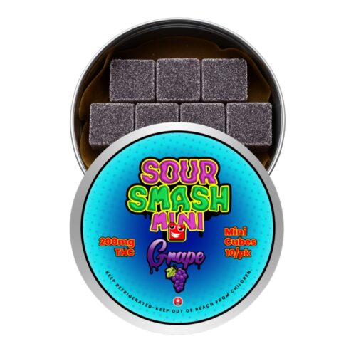 SOUR SMASH MINI CUBES - GRAPE 10/pk (200mg THC)