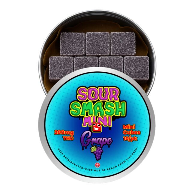 SOUR SMASH MINI CUBES - GRAPE 10/pk (200mg THC)