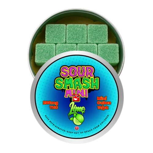 SOUR SMASH MINI CUBES - LIME 10/pk (200mg THC)
