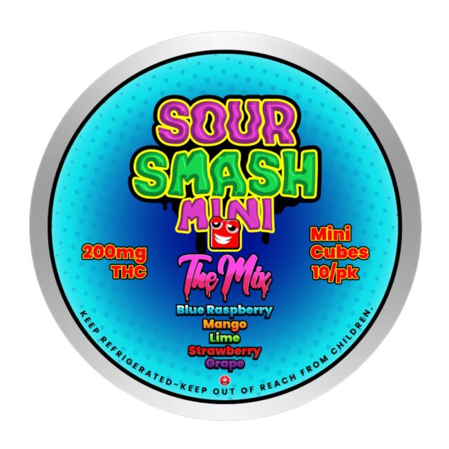 SOUR SMASH MINI CUBES - THE MIX 10/pk (200mg THC) - Image 2