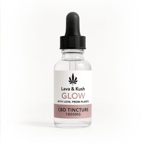 L&K GLOW CBD TINCTURE IN MCT OIL - 30ml WITH POMEGRANATE ESSENTIAL OIL - FOR SKIN/HAIR (1800mg)