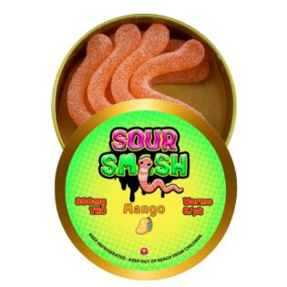 SOUR SMASH WORMS - MANGO 8/pk (800mg THC)