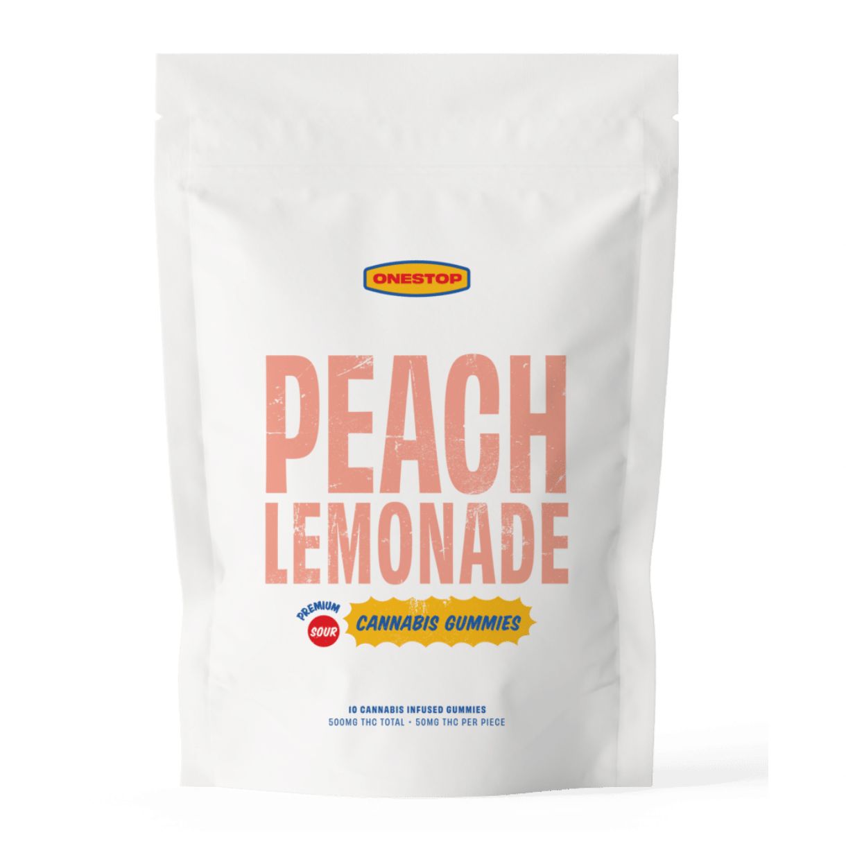 ONESTOP SOUR PEACH LEMONADE 10/pk (500mg THC)