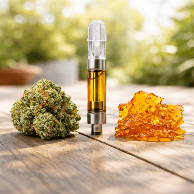 different cannabis product types and potency levels