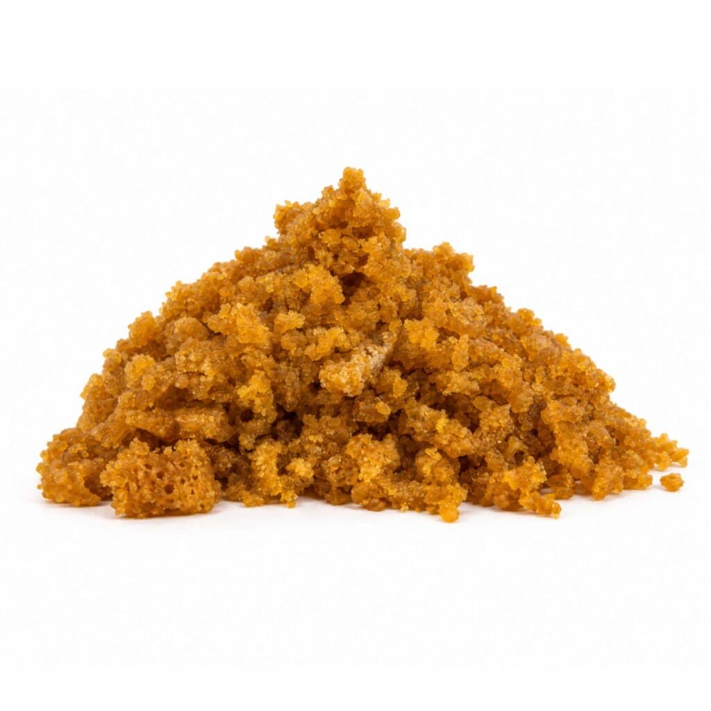 king louie sugar wax photographed on a crisp white background with visible crystal texture and natural depth