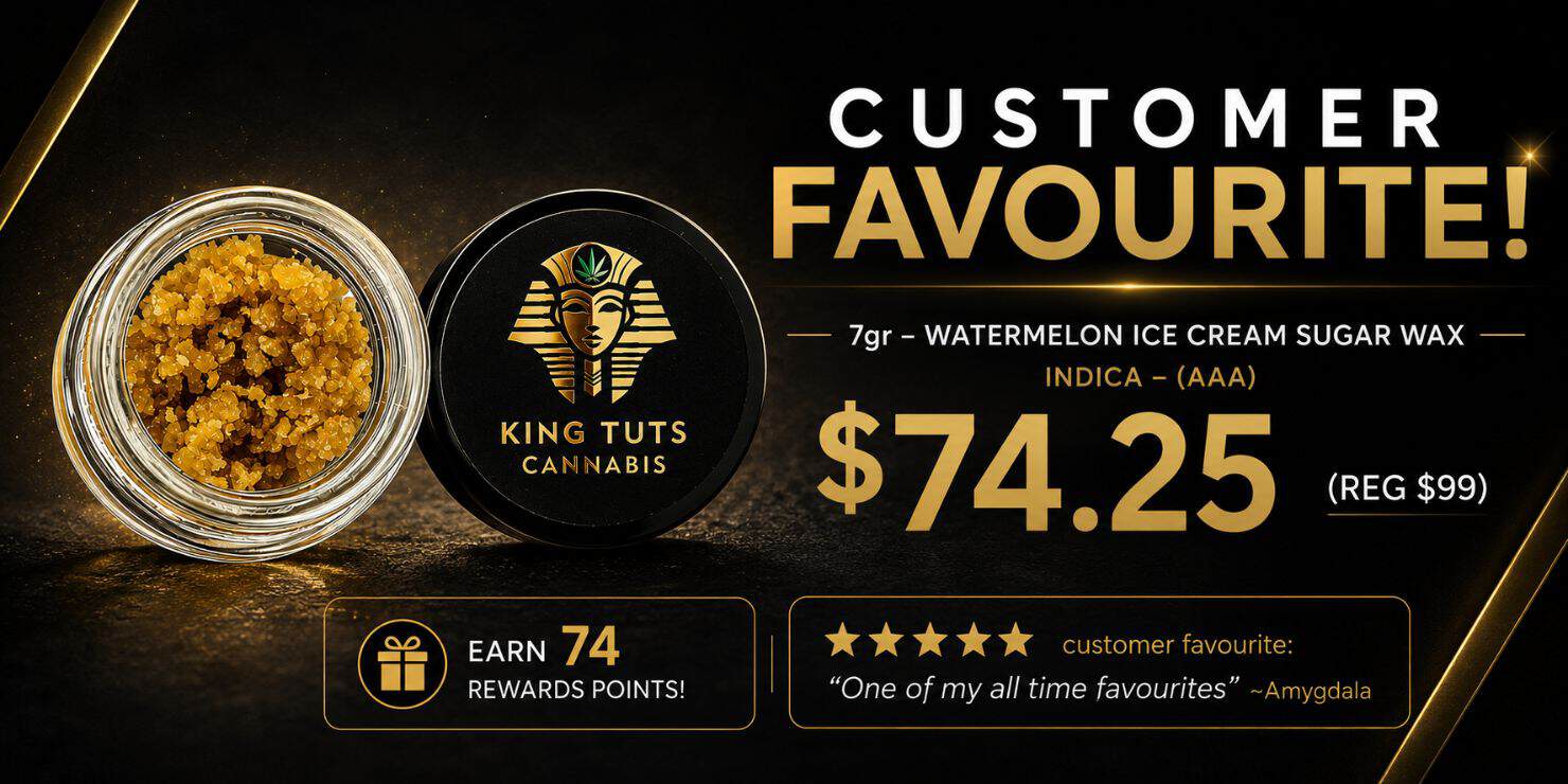 King Tut's Cannabis Customer Favourite premium cannabis concentrate on sale for $74.25