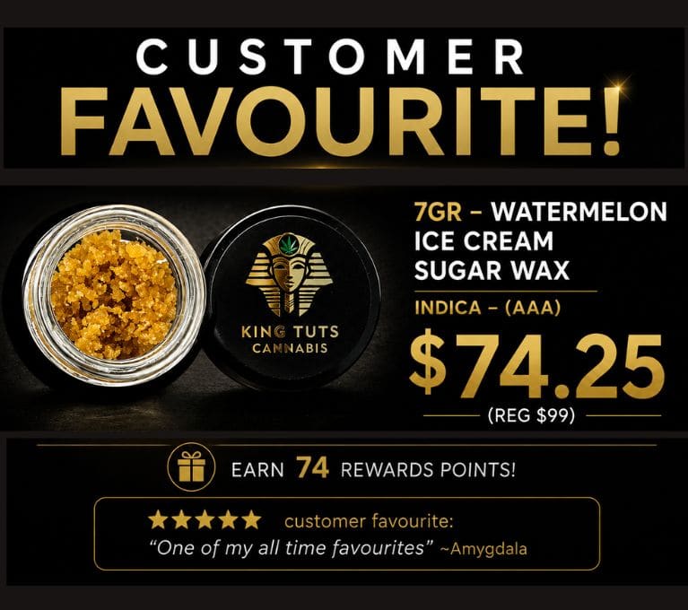 King Tut's Cannabis Customer Favourite premium cannabis concentrate on sale for $74.25