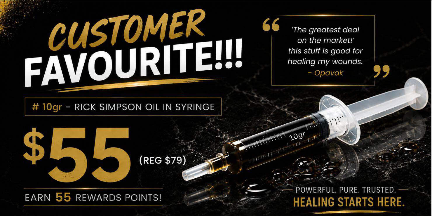 King Tuts Customer Favourite: 10g Rick Simpson Oil in syringe for $55, regularly $79. Earn 55 rewards points.